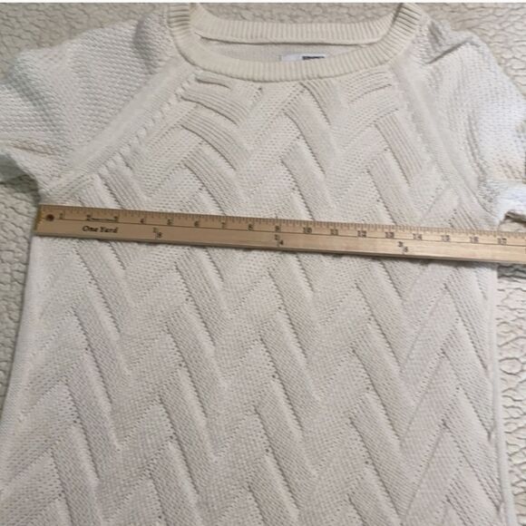 SONOMA Herringbone Pattern Crewneck Long Sleeve Sweater White Women Size M - Picture 6 of 9